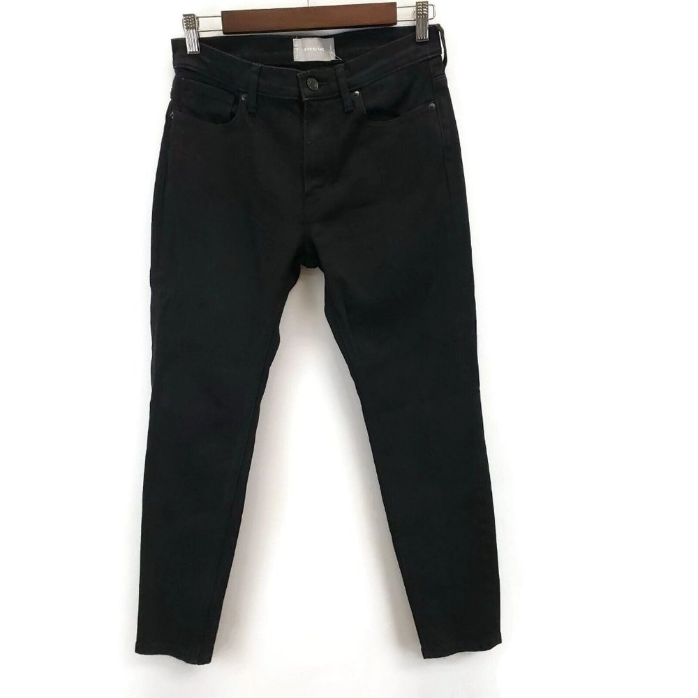 Everlane Womens Black Ankle Skinny Jeans Size 27 Mid Rise Stretch Denim Staple